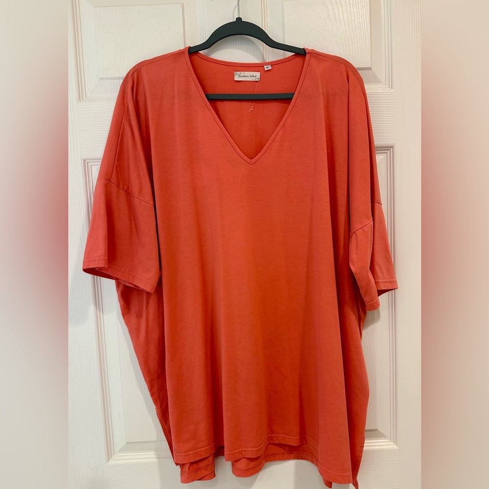 Peach Southern Stitch Oversized Top